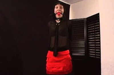 BDSM Library : Brunette slave Natasha in the gagged videoclip!