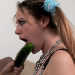 Nude Models : Cucumber lipstick femdom fun!