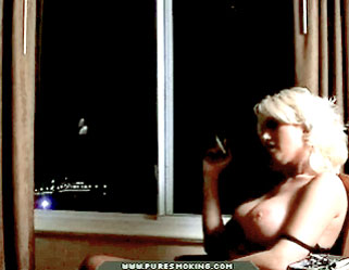 naked girl smoking